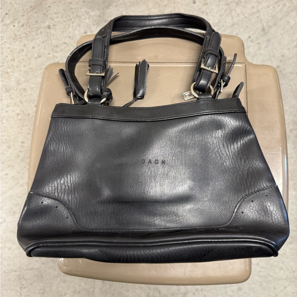 Coach Black Leather Shoulder Bag